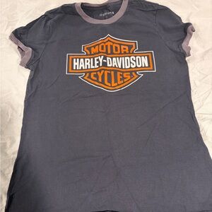 Harley-Davidson Gray T-Shirt with Orange Logo Medium